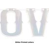 Beistle 59867 Glittered Love Streamer, 14.25" x 6', Silver/White