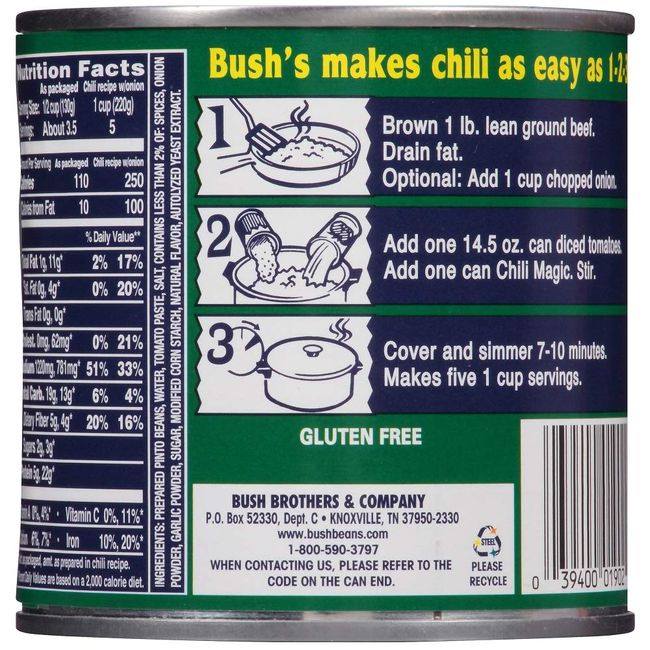 Bush's Chili Magic, A can of Bush's Chili Magic chili start…