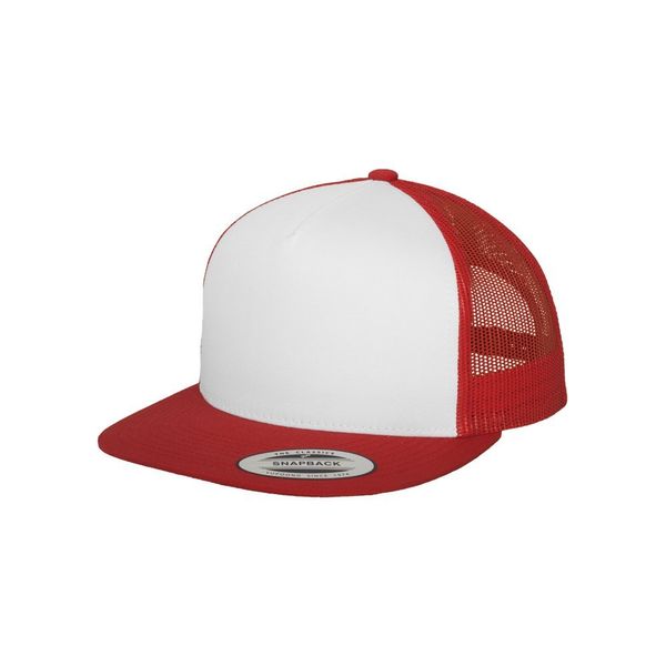 Flex fit Classic Trucker Men's Hat Multi-Coloured Red/Wht/Red Size:One Size