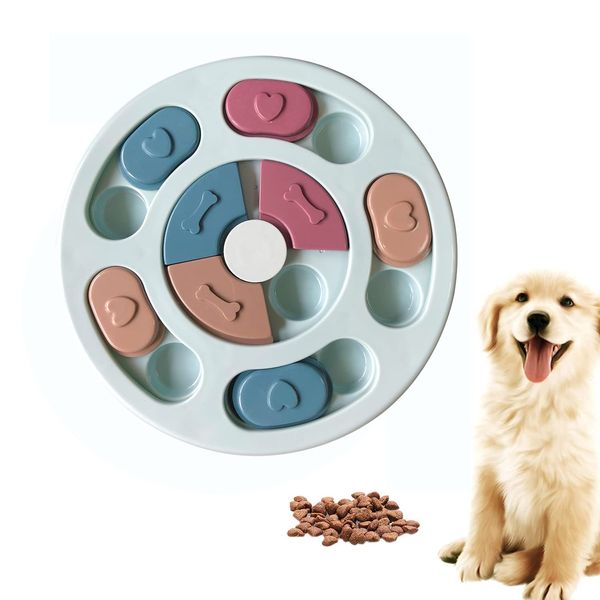 SUOXU Dog Puzzle Slow Feeder Dog Toy, Puppy Treat Dispenser Feeder Toy, Interactive Dog Puzzle Feeder Dog Training Improve IQ Puzzle Dog Bowl (Blue)