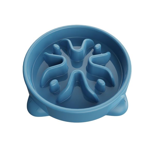 Slow Feeder Dog Bowl Small, 16cm Dog Food Bowl Small Dog Anti-Choking Bloat Stop Puzzle Healthy Eating Bowl(Small, Blue)