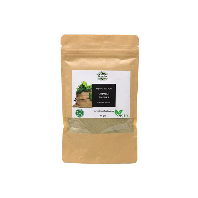 Oils and Herbs UK Clean Organic Gudmar Powder - Sugar Destroyer - Gymnema Sylvestre - 100% Pure and Natural (500)