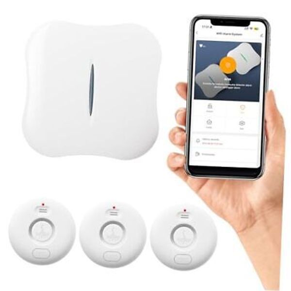 WiFi Water Leak Detector for Home 3 Pack, 120dB Adjustable Alarm, Smart Water