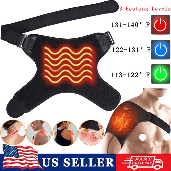 Heated Electric Shoulder Brace Heating Pad Therapy Shoulder Winter Heating Wrap