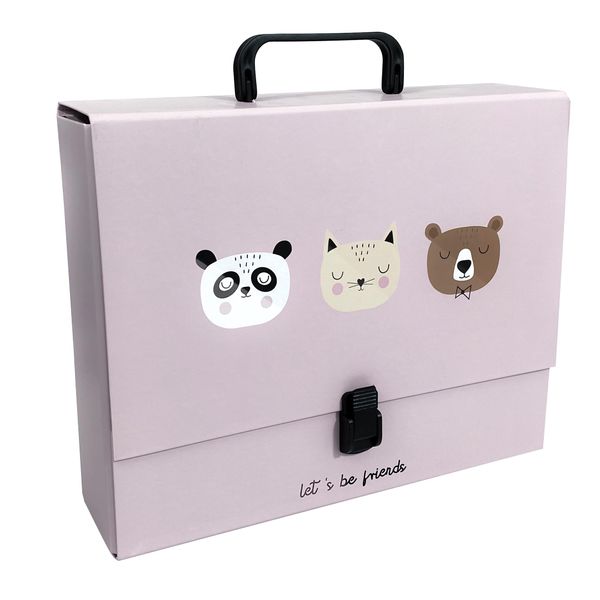 Interdruk - Children's File Box - Case with Handle - Rigid Folder - Fits A4 Size - Bebe Friends G