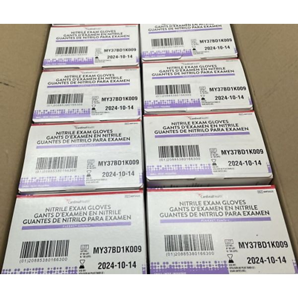 Cardinal Health FLEXAL Comfort Nitrile Exam Gloves, 8 Boxes Size: Small See Date