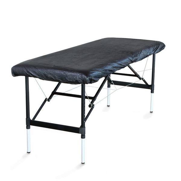 SWAVGO - Lounger Covers Pack of 20 Black - 210 x 90 cm - Pads for Loungers with Elastic Band - Ideal for Hospitals, Practices, Tattoo Studios etc. (20)