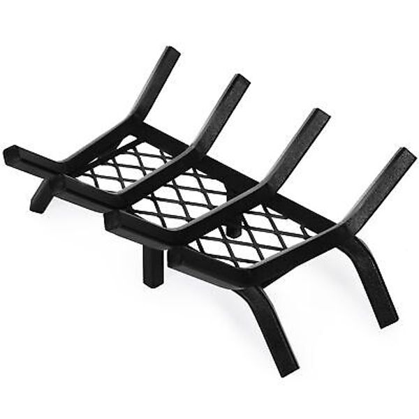 Fireplace Grate 17 "Heavy Duty with Ember Retainer, 1/2” Bar Fire Log Grat