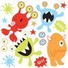 Fun4Walls Repositionable Wall Stickers, Glow in the Dark, Monster
