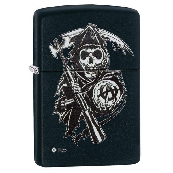 Zippo Sons of Anarchy Grim Reaper Pocket Lighter, Black Matte