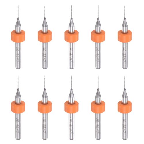 uxcell Micro PCB Drill Bit Set 3.175mm Shank 0.45mm Solid Tungsten Carbide CNC Engraved Printed Circuit Board Drill Bit Rotary Tools 10pcs