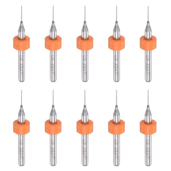 uxcell Micro PCB Drill Bit Set 3.175mm Shank 0.45mm Solid Tungsten Carbide CNC Engraved Printed Circuit Board Drill Bit Rotary Tools 10pcs