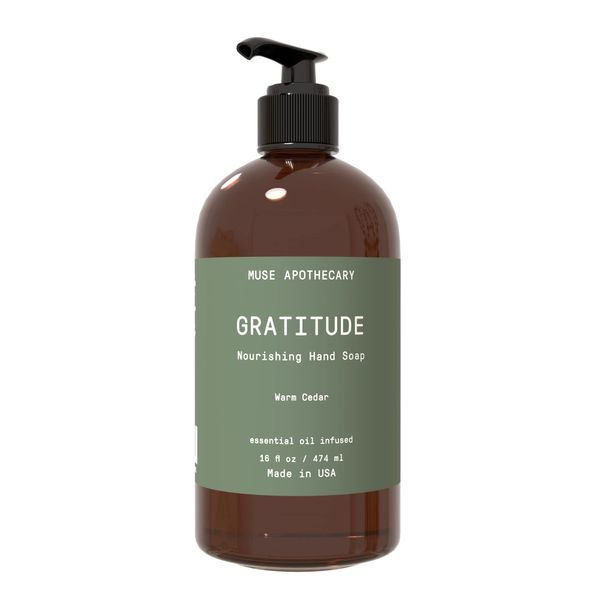 Muse Apothecary Hand Ritual - Botanical Collection - Aromatic and Nourishing Hand Soap, Infused with Natural Aromatherapy Essential Oils - 16 oz, Warm Cedar