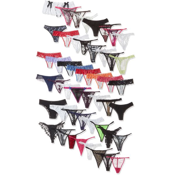 Thong Panties, Set of 48, Sexy Underwear, Random Pattern, A La Carte, multicolor