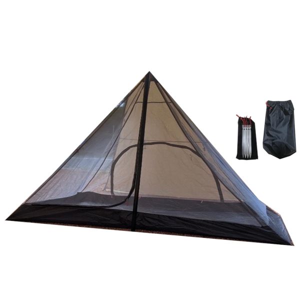 R.W.Y Product One-Pole Tent, Mosquito Net, Camping Tent, For 2 People, Inner Tent, Mosquito Net, Pup Tent, Solo Camping, Kangaroo Tent, Mesh Tent