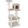 56 Inch Cat Tree Activity Tower Pet Kitty Furniture Sisal Rope Plush Fabrics