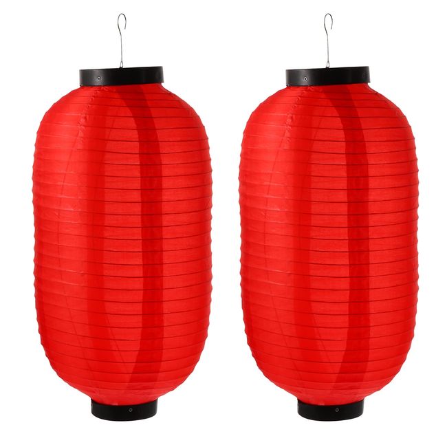 KESYOO Paper Lanterns, Red, Tavern, Long, Festival, Foldable, Waterproof, Paper Lanterns, Signs, Lanterns, Stores, Night Stores, Events, New Year, Decoration, Set of 2 (Red)