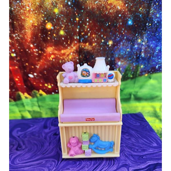 FISHER PRICE DOLLHOUSE LOVING FAMILY BABY CHANGING TABLE NURSERY SOUNDS LIGHTS