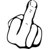 Check Custom Design Giving The Middle Finger Decal
