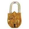 Purpledip Handmade Brass Antique Padlock with Sri Krishna (10013)