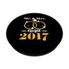 Wedding Ring Married Mr & Mrs Since 2017 Couple PopSockets with Interchangeable PopGrip