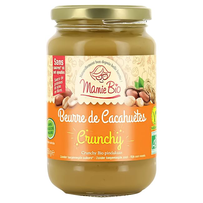 Mommy Bio Organic Peanut Butter 12.3 oz (350 g) 100% (Crunchy) Free of Sugar, Salt, Emulsifiers, Stabilizers, Palm Oils