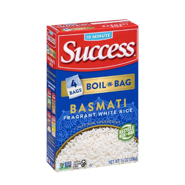 Success Boil-in-Bag Rice, Basmati Rice, Quick and Easy Rice Meals, 14-Ounce Box