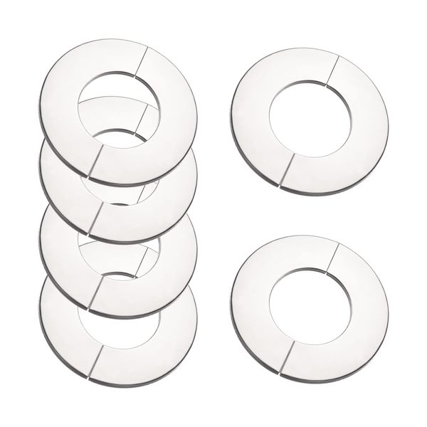 sourcing map Wall Split Flange, Stainless Steel Round Escutcheon Plate for 35mm Diameter Pipe 6Pcs