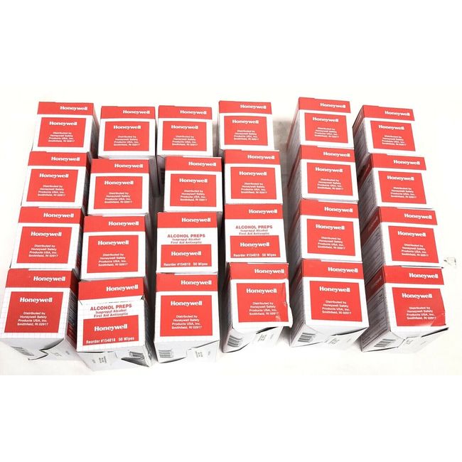 Honeywell Case of 24 Boxes 50 First Aid Cleaning Cloths Each New EXP 03/25