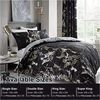 Lions Marble Effect Duvet Set with Pillowcase (Black, King)