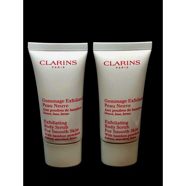 2 Clarins Exfoliating Body Scrub For Smooth Skin W Bamboo Powers 30ml 1oz =60ml