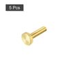 uxcell Knurled Thumb Screws, M6x25mm Flat Brass Bolts Grip Knobs Fasteners for PC, Electronic, Mechanical 5Pcs