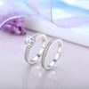 Starchenie Wedding Ring Engagement Ring, 925 Sterling Silver Double Ring for Couples