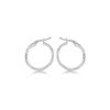 Tuscany Silver Women's Sterling Silver 17.5 mm Patterned Hoop Earrings
