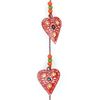 LOUDelephant Hanging Mobile Decoration String of Hearts - Red (Brown String)
