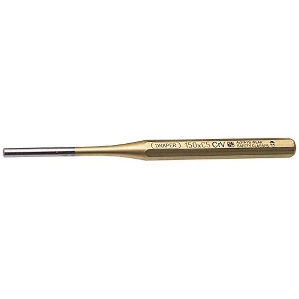Draper 51695 119 Expert Octagonal Parallel Pin Punch, 5mm x 150mm , Blue
