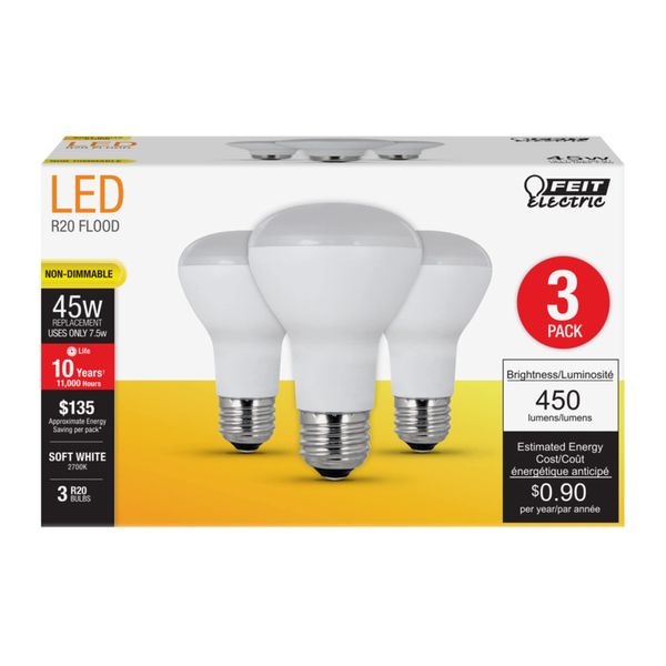 Feit Electric R20/10KLED/3/CAN Non-Dimmable LED Bulb Pack of 6