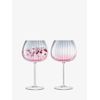 LSA Dusk Balloon Goblet, Glass, Pink, Pack of 2