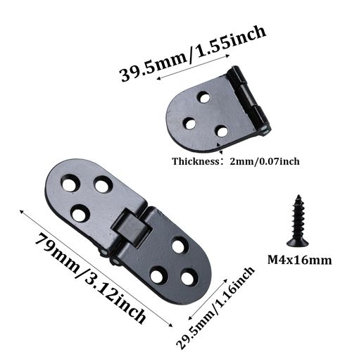 bociloy 4Pcs Heavy Duty Folding Table Hinges, 3.1"x1.14" Black Flip Top Hinge, Zinc Alloy Butler Tray Hinge for Sewing Machine Furniture Cabinets