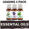 Essential Oil Set 3 - 10 ml. Eucalyptus Lavender Peppermint 100% Pure Undiluted