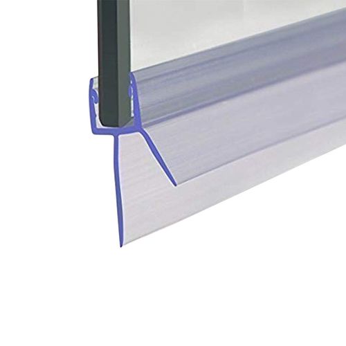 Cozylkx Frameless Shower Door Bottom Seal with Drip Rail 3/8" Thick Glass 27.5" Long Sweep - Glass Door Seal Strip Stop Shower Leaks