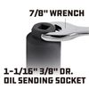 Powerbuilt 648447 3/8" Oil Pressure Sending Socket, Black
