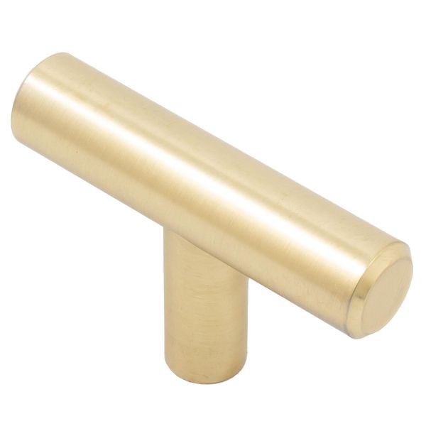 Bar Cabinet Pull, 50mm Overall Length, Satin Brass by Stone Harbor Hardware