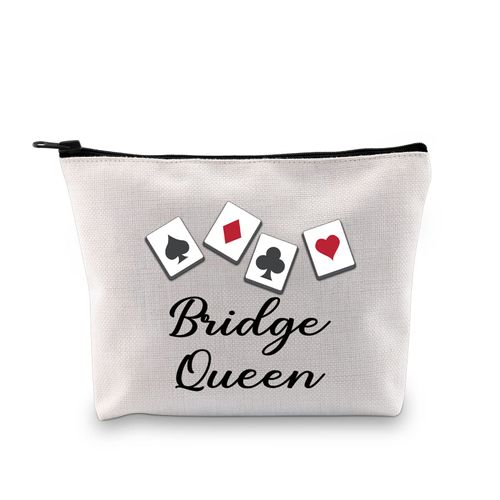 MYSOMY Bridge Queen Makeup Bag Bridge Players Gifts Bridge Card Game Gifts for Bridge Lovers Poker Player Gifts Cosmetic Bag (Makeup Bag)