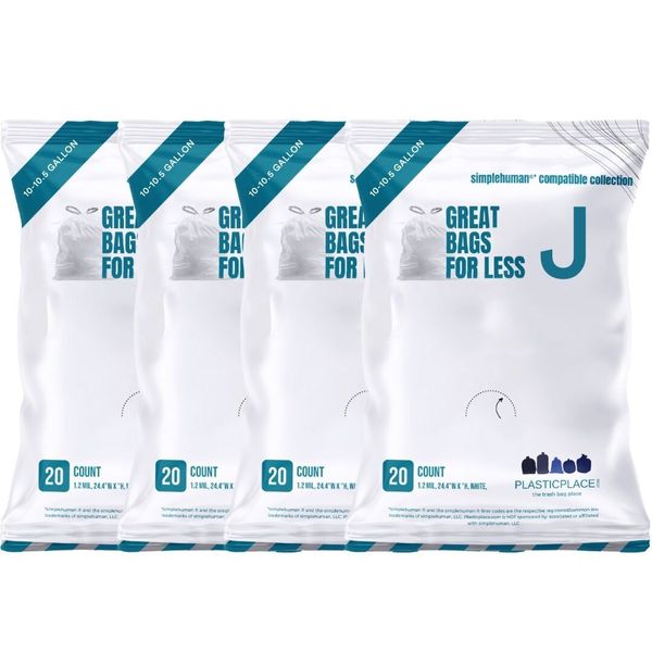 Plasticplace Trash Bags Compatible with Code J Packs (20 Count/5 Pack)