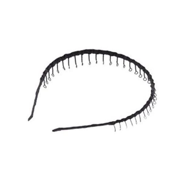 Black metal twisted wire comb headband