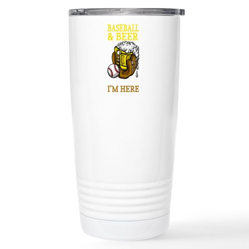 CafePress Baseball Beer Mug Baseball Glove Baseball &Am Mugs 20 oz. Insulated Stainless Steel Coffee Tumbler