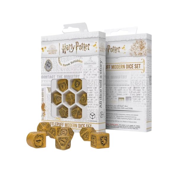 Q-Workshop Harry Potter Hufflepuff Modern Dice Set Yellow