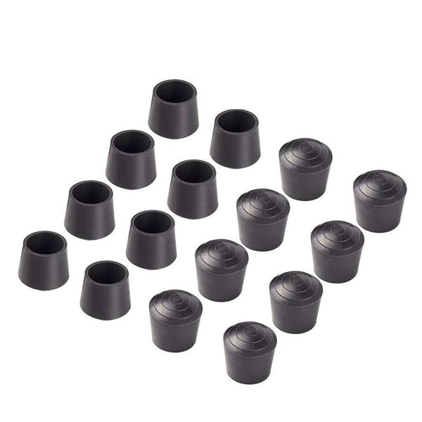 Jocon SF9001 Rubber Leg Tips Shelf End Caps (12mm 16 PCS, Black)