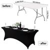 2Pack, 6FT Spandex Table Cover Fitted Rectangular Tablecloth 2PC 6FT Black